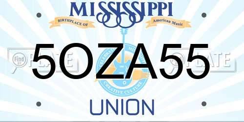 5OZA55 Mississippi License Plate