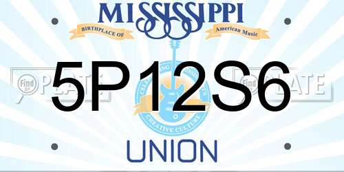 5P12S6 Mississippi License Plate