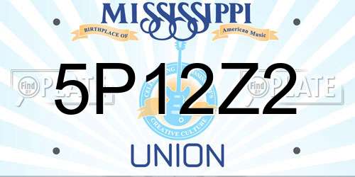 5P12Z2 Mississippi License Plate