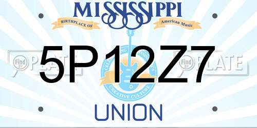 5P12Z7 Mississippi License Plate
