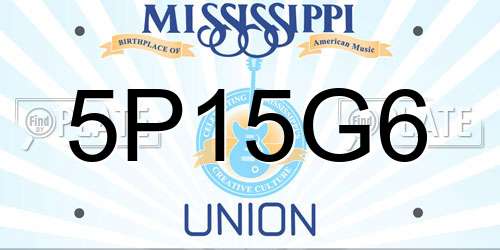 5P15G6 Mississippi License Plate