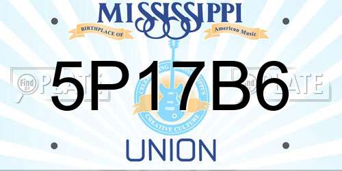 5P17B6 Mississippi License Plate