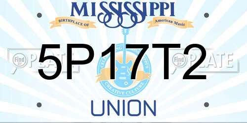 5P17T2 Mississippi License Plate