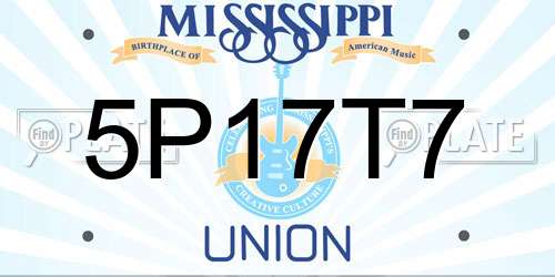 5P17T7 Mississippi License Plate