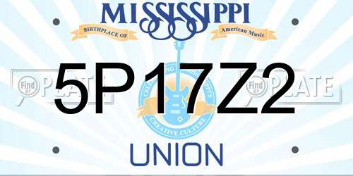 5P17Z2 Mississippi License Plate