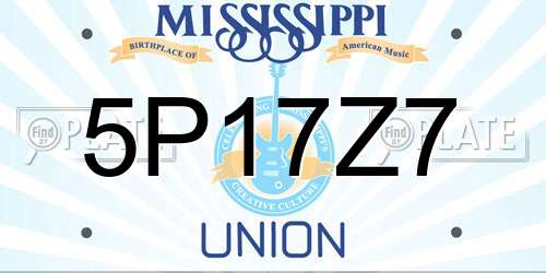 5P17Z7 Mississippi License Plate