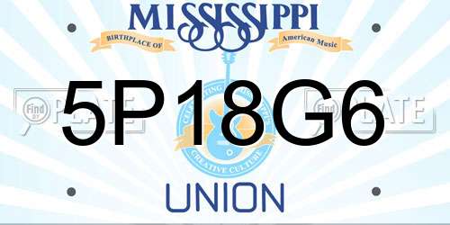 5P18G6 Mississippi License Plate
