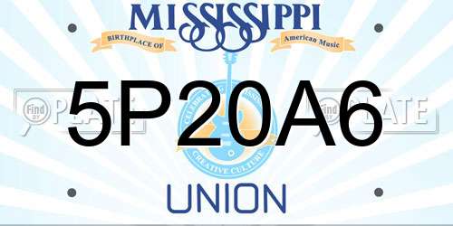 5P20A6 Mississippi License Plate