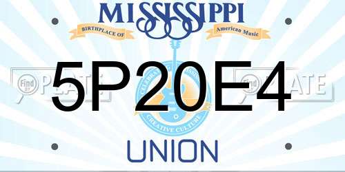 5P20E4 Mississippi License Plate