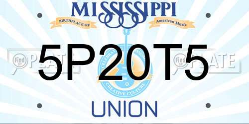 5P20T5 Mississippi License Plate