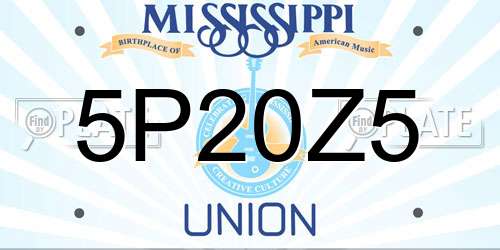 5P20Z5 Mississippi License Plate