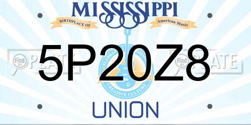 5P20Z8 Mississippi License Plate