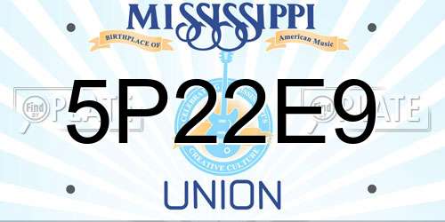 5P22E9 Mississippi License Plate