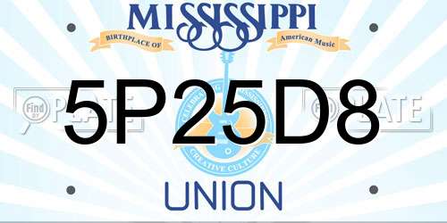 5P25D8 Mississippi License Plate