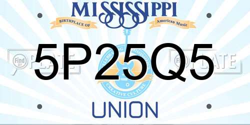 5P25Q5 Mississippi License Plate