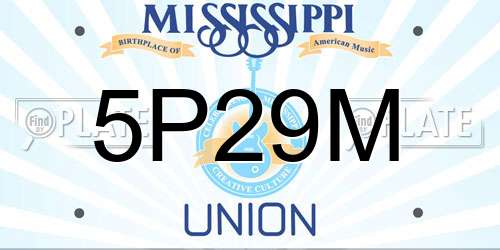 5P29M Mississippi License Plate