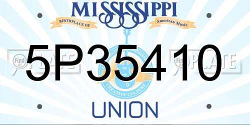 5P35410 Mississippi License Plate