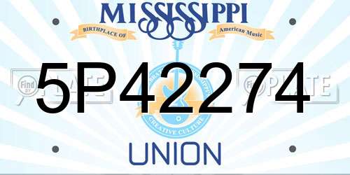 5P42274 Mississippi License Plate