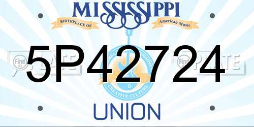 5P42724 Mississippi License Plate