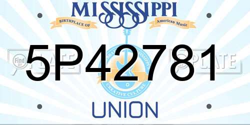 5P42781 Mississippi License Plate