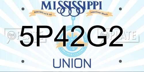 5P42G2 Mississippi License Plate