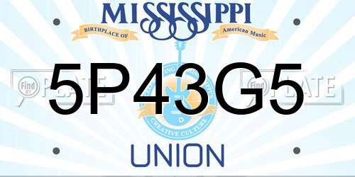 5P43G5 Mississippi License Plate