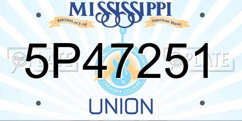 5P47251 Mississippi License Plate