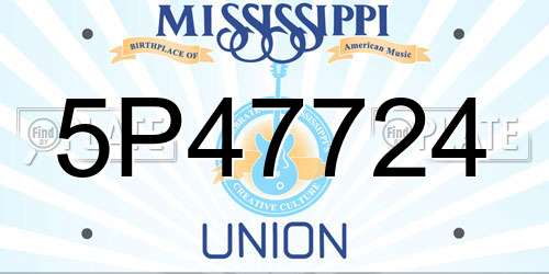 5P47724 Mississippi License Plate