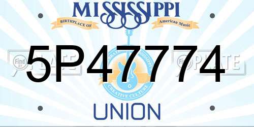 5P47774 Mississippi License Plate