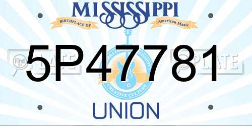 5P47781 Mississippi License Plate