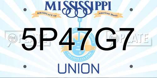 5P47G7 Mississippi License Plate