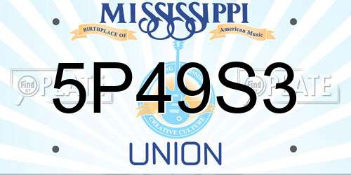 5P49S3 Mississippi License Plate