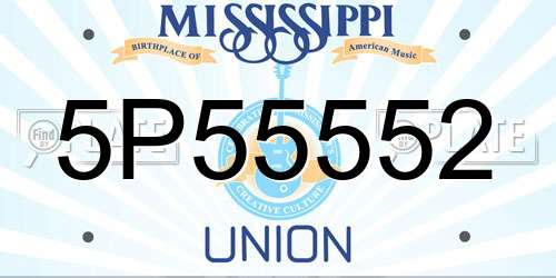 5P55552 Mississippi License Plate