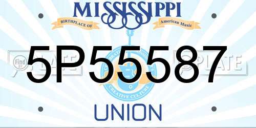 5P55587 Mississippi License Plate