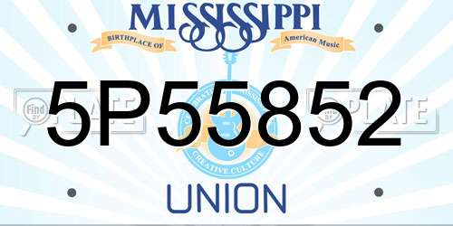 5P55852 Mississippi License Plate
