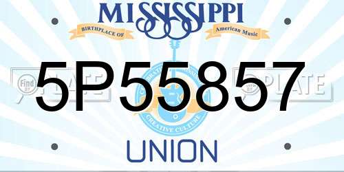 5P55857 Mississippi License Plate