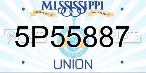 5P55887 Mississippi License Plate