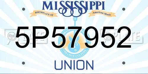 5P57952 Mississippi License Plate