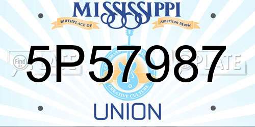 5P57987 Mississippi License Plate