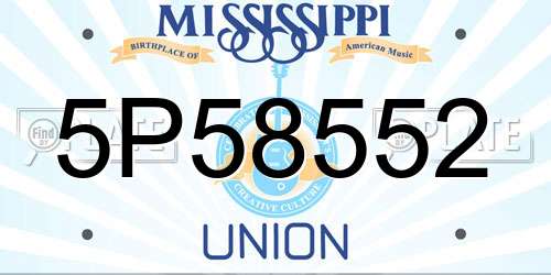 5P58552 Mississippi License Plate