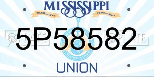 5P58582 Mississippi License Plate
