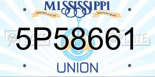 5P58661 Mississippi License Plate