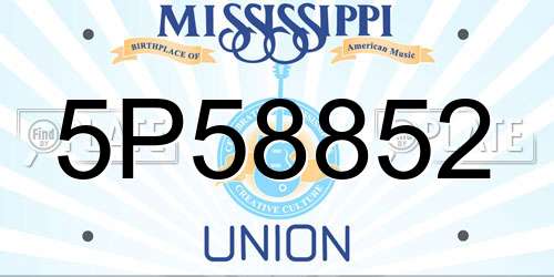 5P58852 Mississippi License Plate
