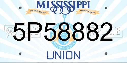 5P58882 Mississippi License Plate