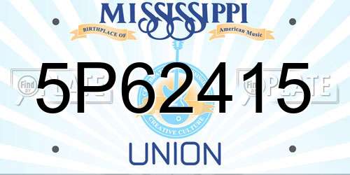 5P62415 Mississippi License Plate