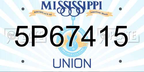 5P67415 Mississippi License Plate