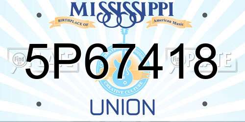 5P67418 Mississippi License Plate
