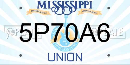 5P70A6 Mississippi License Plate