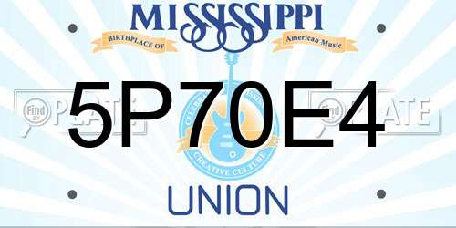 5P70E4 Mississippi License Plate