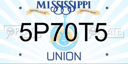 5P70T5 Mississippi License Plate